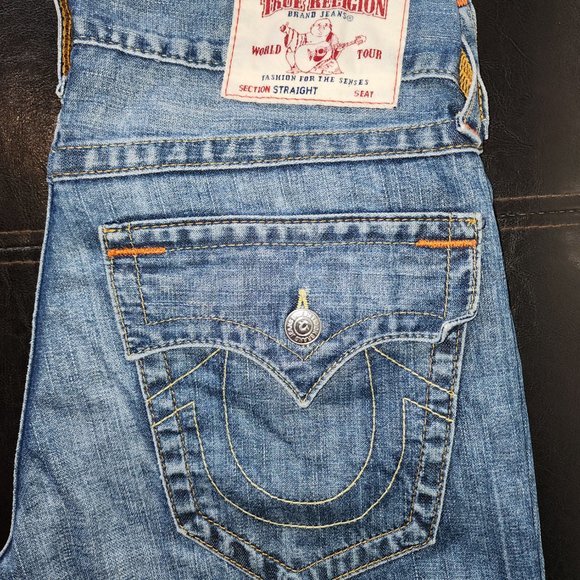 True Religion Mens Rocco Faded Flap Pocket Slim Jeans Size 32 - Picture 4 of 7